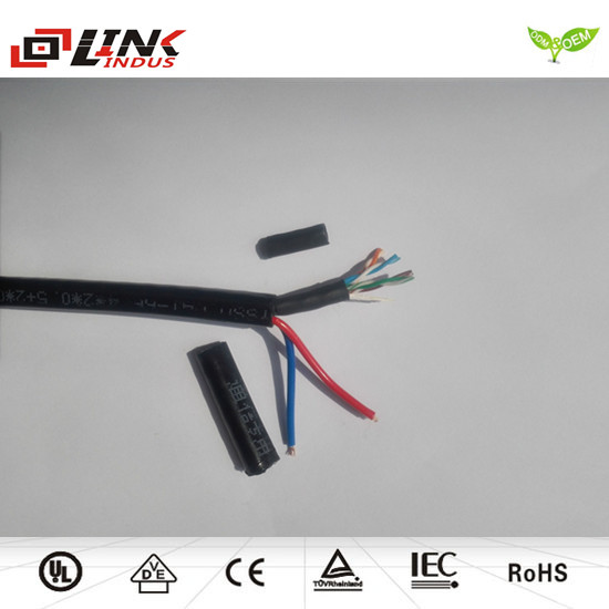 network cable with 2 power cable for cctv